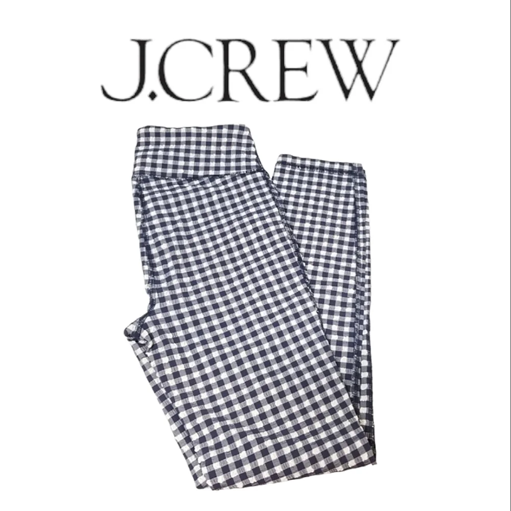 J.Crew Navy & White Gingham Puckered Cropped Seersucker Leggings XXXS-XS